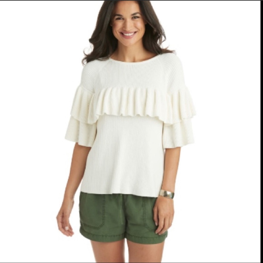 Vineyard Vines | Ribbed Ruffle Sweater Size XXS - Picture 6 of 6